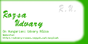 rozsa udvary business card