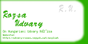 rozsa udvary business card